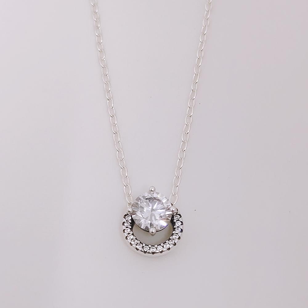 Pandora Sparkling Round Beam Wreath Necklace 45CM