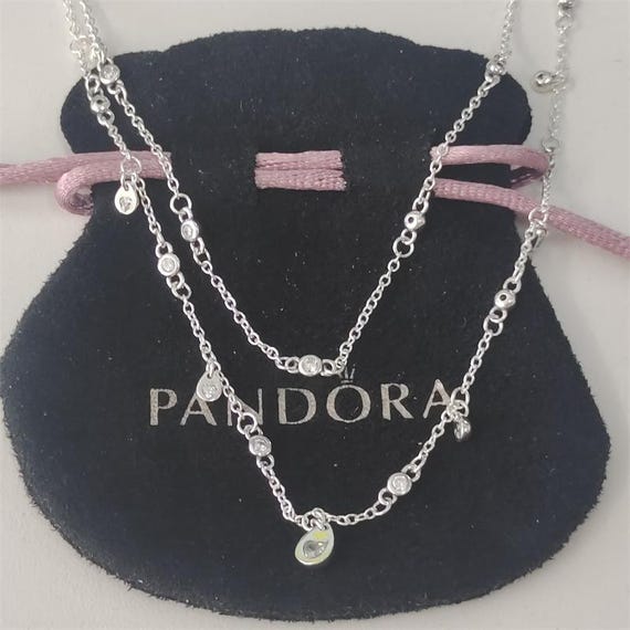 Pandora Silver Necklace Chandelier Droplets 45cm Ireland