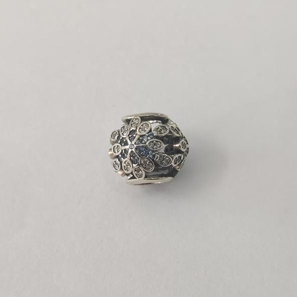 ABAOLA Blue Snowflake Charm - 925 Sterling Silver Christmas Bead For Bracelets & Necklaces