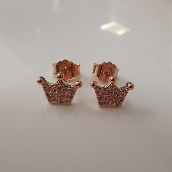 Pandora Pink Enchanted Crown Stud Earrings Etsy