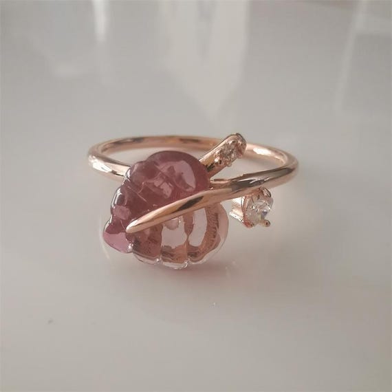 New Pandora Rose Gold Pink Murano Fallen Leaves Ring UK
