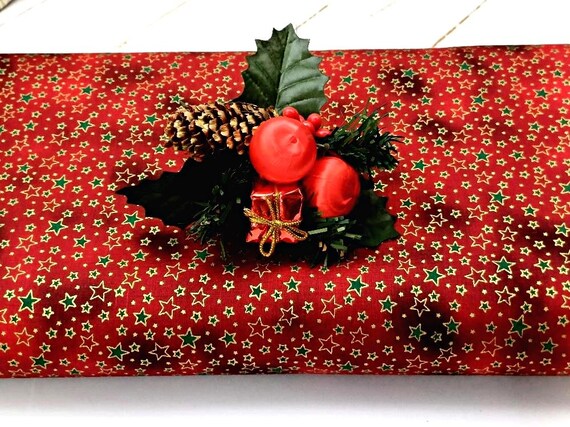 thumbnail image 2 of Metallic Gold & Silver Christmas Quilting Cotton Fabric – Fat Quarter Or By The Metre, 45" Wide 2 of 14