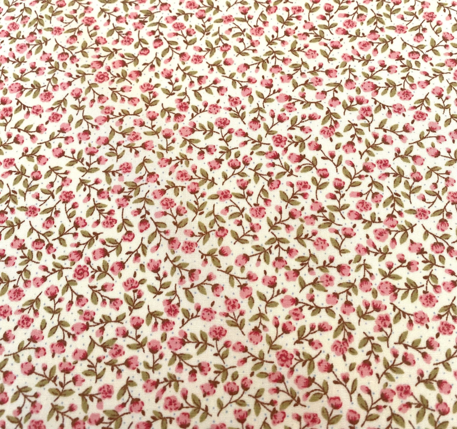 Tissu Liberty 100% Coton Floral à Pois - Couleur Duck Egg Green, Collection English Garden