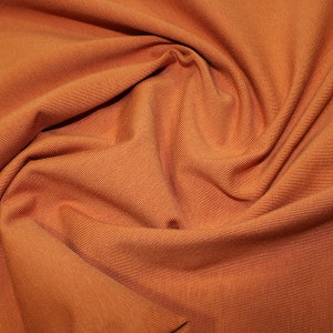 Rust Solid Organic Cotton Jersey Knit Fabric, 150 cm Wide T-shirt Dressmaking Fabric, Children Clothes Material, Sewing Fabric by Half Metre