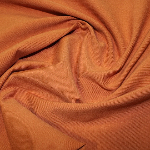 Rust Solid Organic Cotton Jersey Knit Fabric, 150 cm Wide T-shirt  Dressmaking Fabric, Children Clothes Material, Sewing Fabric by Half Metre