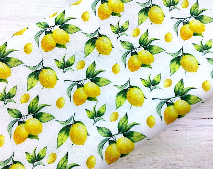 Lemon Fabric yuma Lemons Mist for Art Gallery Fabrics by Etsy