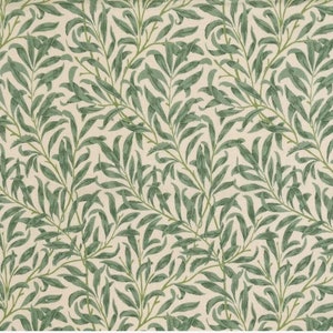 Leaf Fabric, 100% Cotton, William Morris Willow Bough Duck Egg Print, 140cm Wide Quilt Sewing Craft Fabric by Fat Quarter/Half Metre/Metre