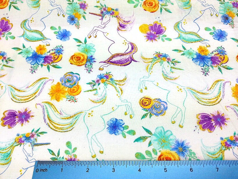 Unicorn Fabric Cotton Fabric Unicorn Material Unicorn Print | Etsy