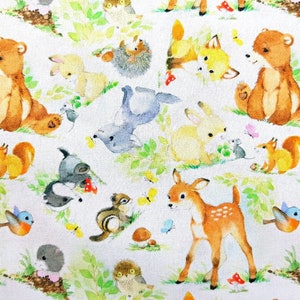 Woodland Stoff, 100% Baumwolle, Süße Tiere Material, Quiltstoff, Kinderstoff, 140 cm Breite Stoff durch die Fat Quarter / Halbe Meter / Meter