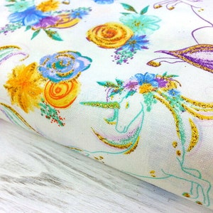 Einhorn Stoff, Baumwollstoff, Einhorn Stoff, Kinderstoff, Quilting Stoff, Baumwollstoff, Einhorn Stoff, Einhorn Stoff, Einhorn Stoff