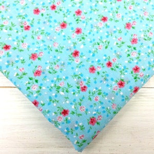Floral Fabric, Polycotton Fabric, Flower Fabric, Small Print Fabric, Sewing Fabric, Craft Fabric, Floral Print Material by the Half Metre