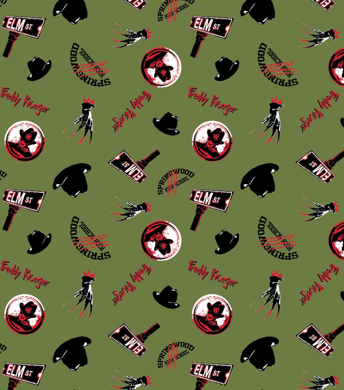 Halloween Fabric, Freddy Kruger Nightmare on Elm St Cotton