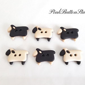 Mignons boutons moutons, boutons fantaisie à coudre, ferme de moutons, boutons pour habiller, embellissement de boutons, bouton de Pâques, bouton deux trous, lot de 6