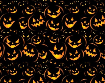 Newtex Studio Halloween Pumpkins Jack O Lantern Witches Fabric Napkins Set 4 