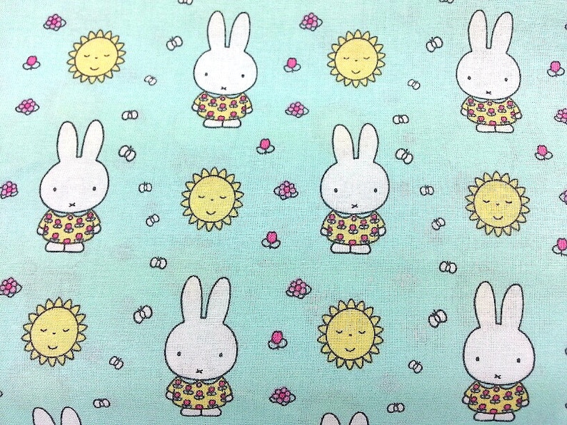 Childrens Craft Material Metre Easter Bunny Spring Print 100/% Cotton Fabric