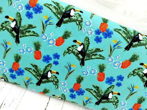 Toucan Fabric Cotton Fabric Tropical Fabric Summer Fabric Etsy