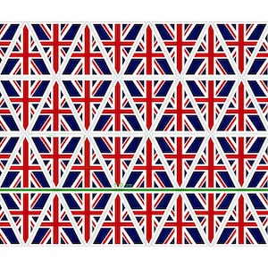 Union Jack Flag Bunting Panel 95cm x 150cm, 100 %  Quilting Cotton, British Fabric, Bunting Party Decor, Patriotic Fabric, England Material