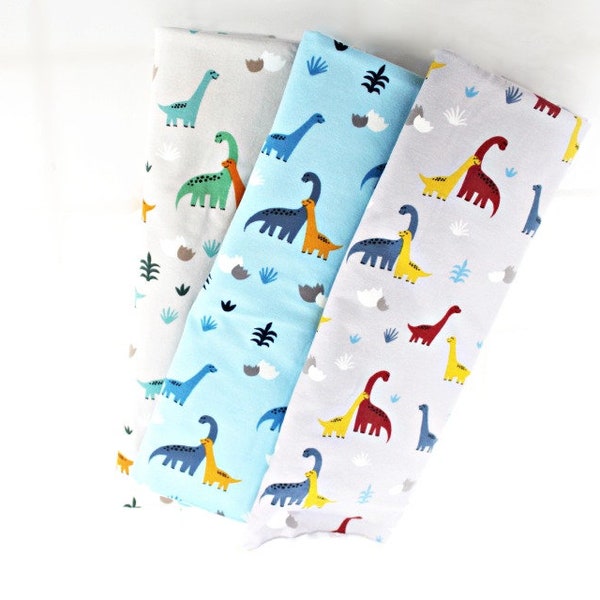 Dinosaur Jersey Fabric, 150 cm Wide T-shirt Dressmaking Fabric, Children Clothes Material, Beige Silver Sky Stretchy Fabric by Half Metre