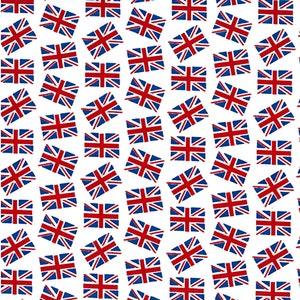 British Flag Polycotton Fabric, Union Jack Flag Fabric, Coronation Celebration Decor Street Party Material by Fat Quarter/Half Metre/Metre