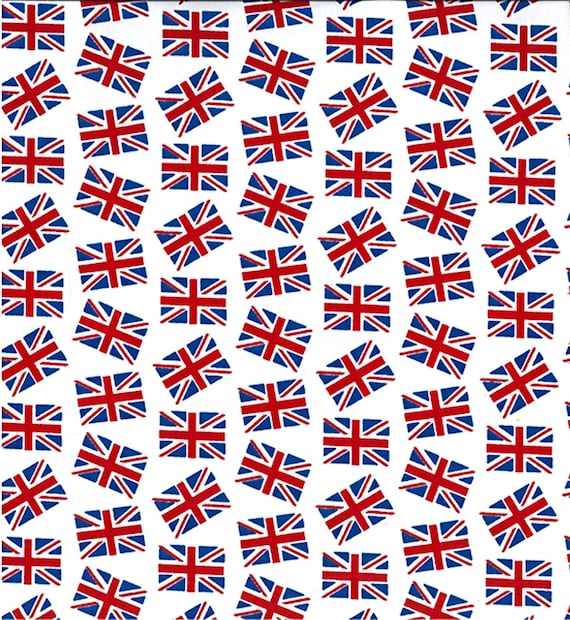 British Flag Polycotton Fabric, Union Jack Flag Fabric, Coronation Celebration Decor Street Party Material by Fat Quarter/Half Metre/Metre