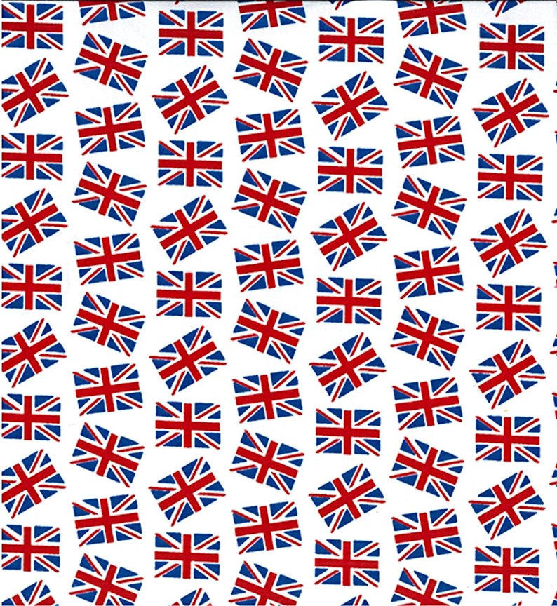 British Flag Polycotton Fabric, Union Jack Flag Fabric, Coronation Celebration Decor Street Party Material by Fat Quarter/Half Metre/Metre image 1