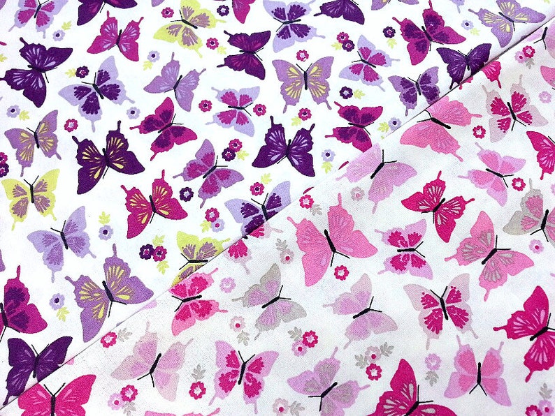 Butterfly Fabric Cotton Fabric Insect Fabric Butterfly Etsy