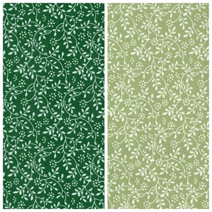 Floral Fabric, 100% Cotton, John Louden Floral Print Cotton in Green, Quilting Sewing and Craft Fabric by the Fat Quarter/Half Metre/Metre