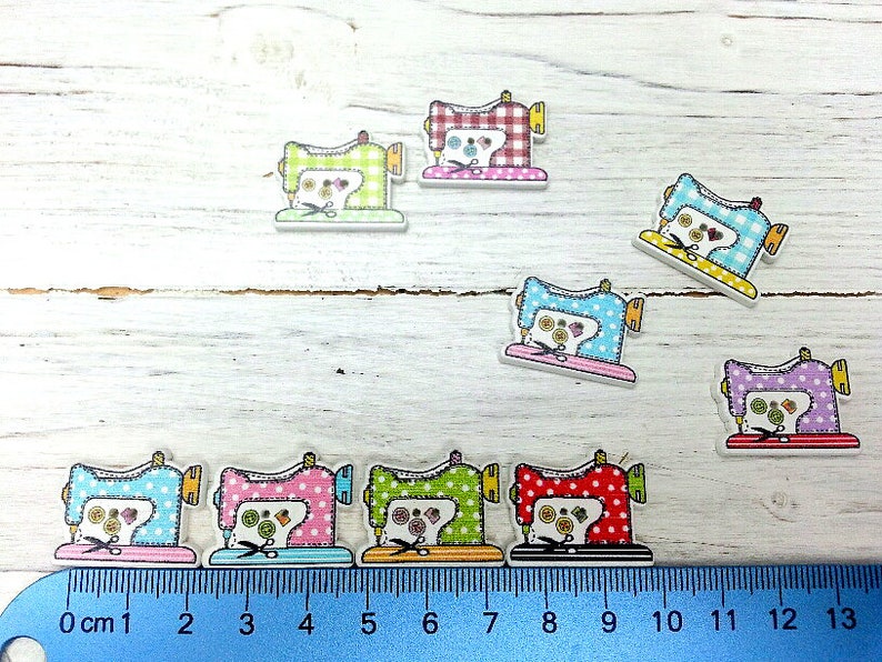 Sewing Machine Buttons Wooden Buttons Sewing Themed Two Hole Etsy UK