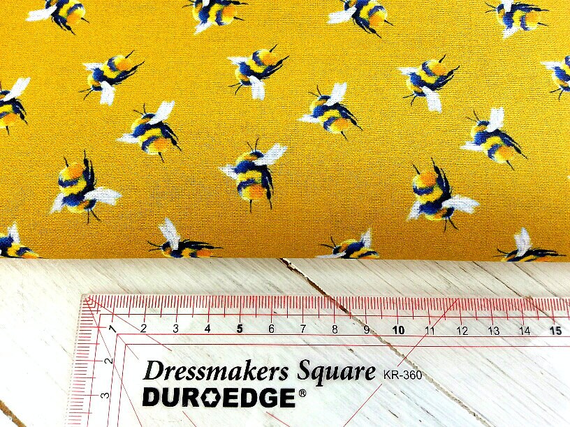 Cotton Print Fabric | Bumble Bee Navy