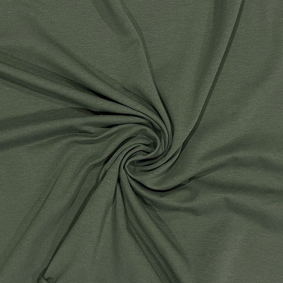 Forest Green Solid Organic Cotton Jersey Knit Fabric, 150 cm Wide T-shirt  Dressmaking Fabric, Children Clothes Sewing Material by Half Metre