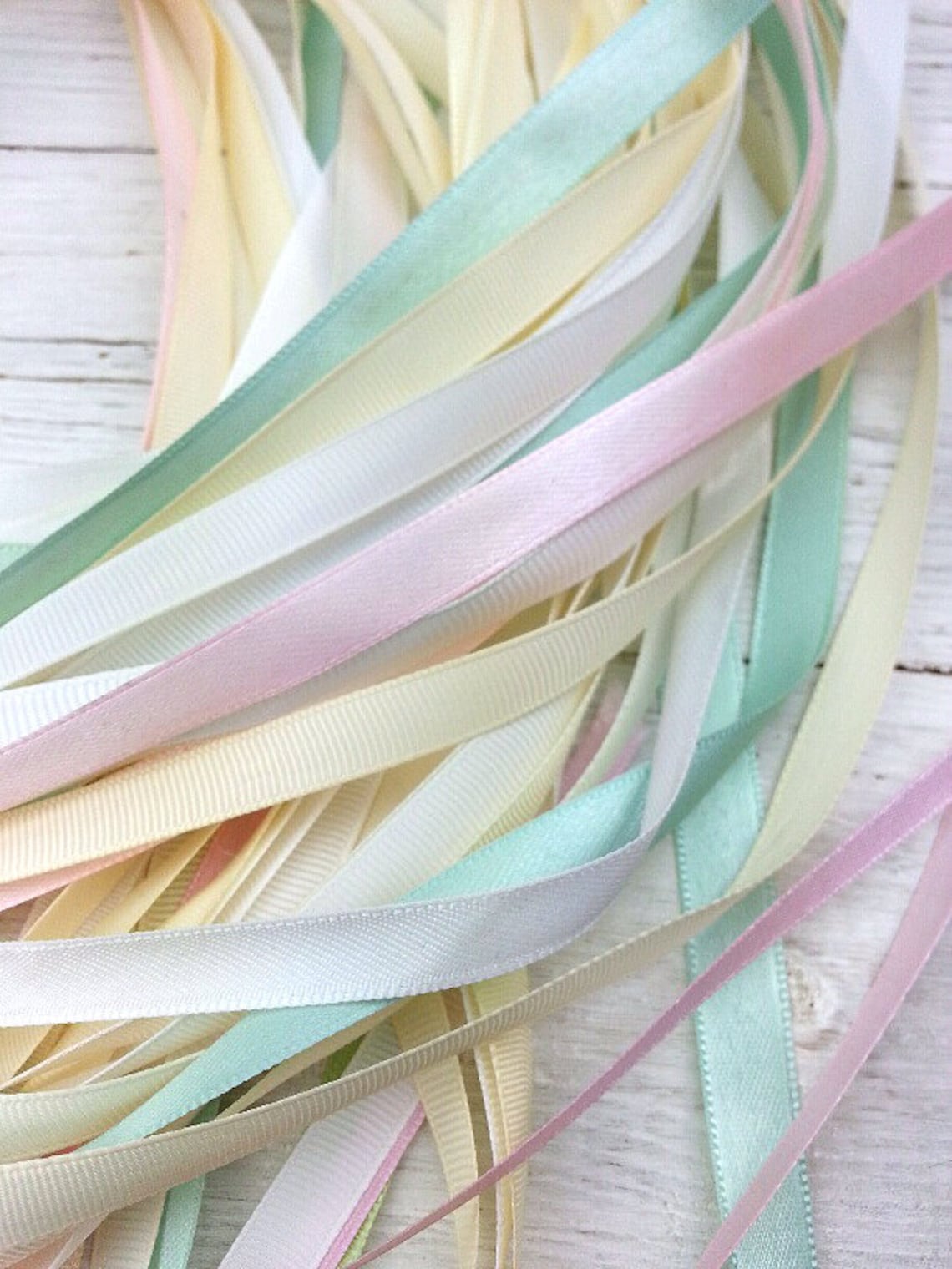 Ribbon Remnants Bundle Pastel Ribbon Remnants Ribbon Scrap Etsy
