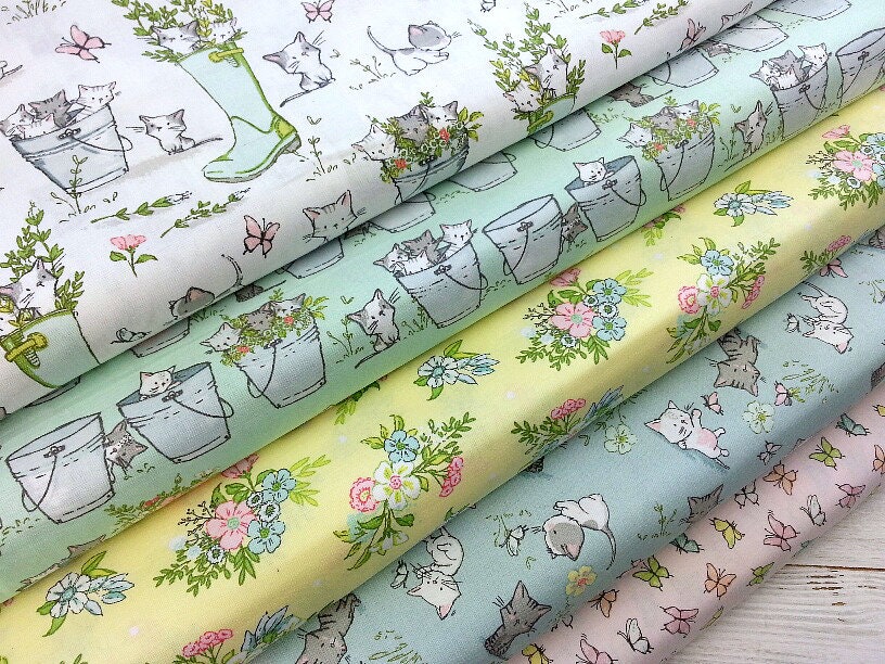 Newborn Baby Retro Wrapping Paper Baby Shower Style Cotton Quilt Fabric NT95