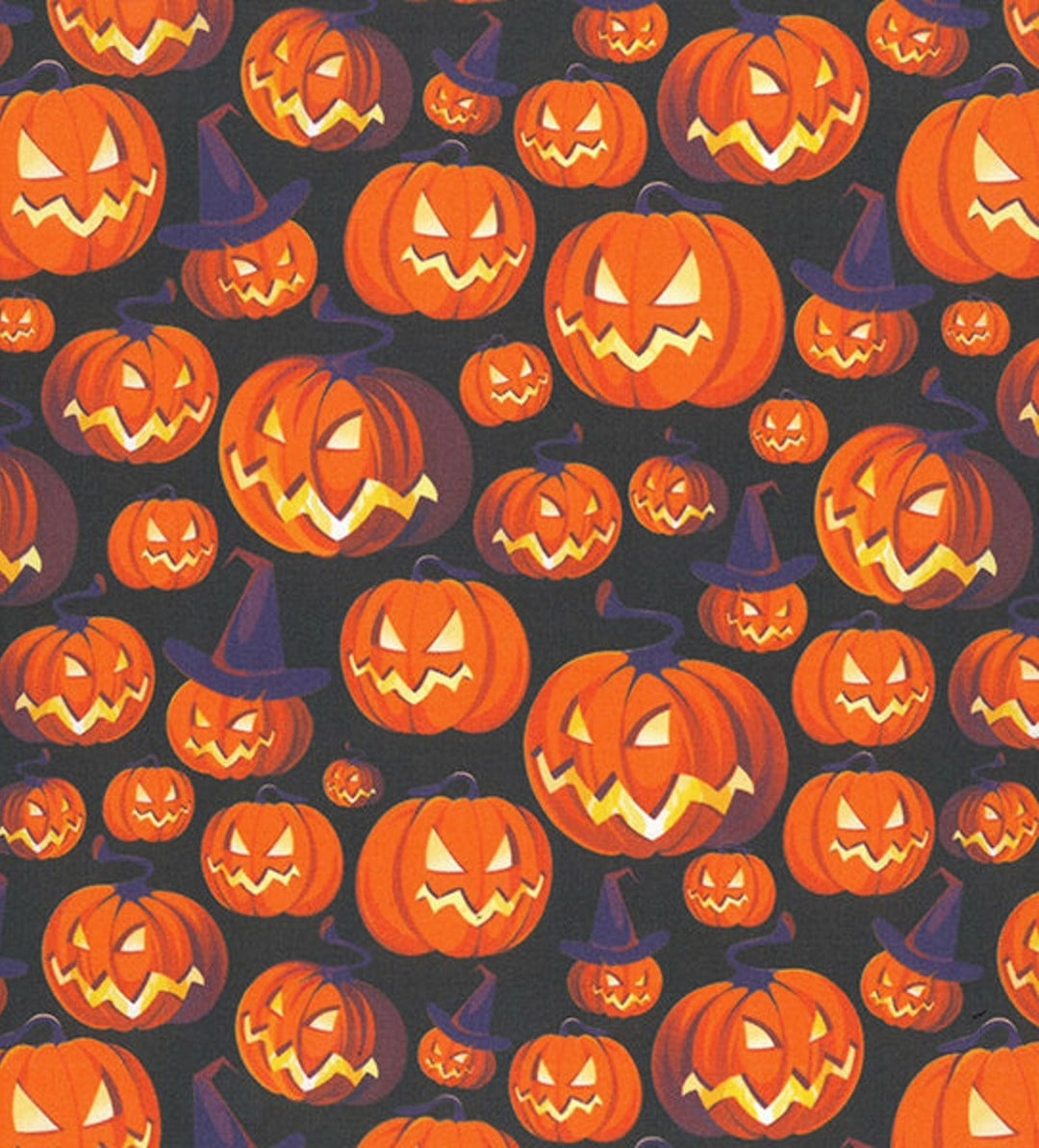 Halloween Fabric, Pumpkin Fabric, 100 Cotton, Spooky Fabric, 150 Cm