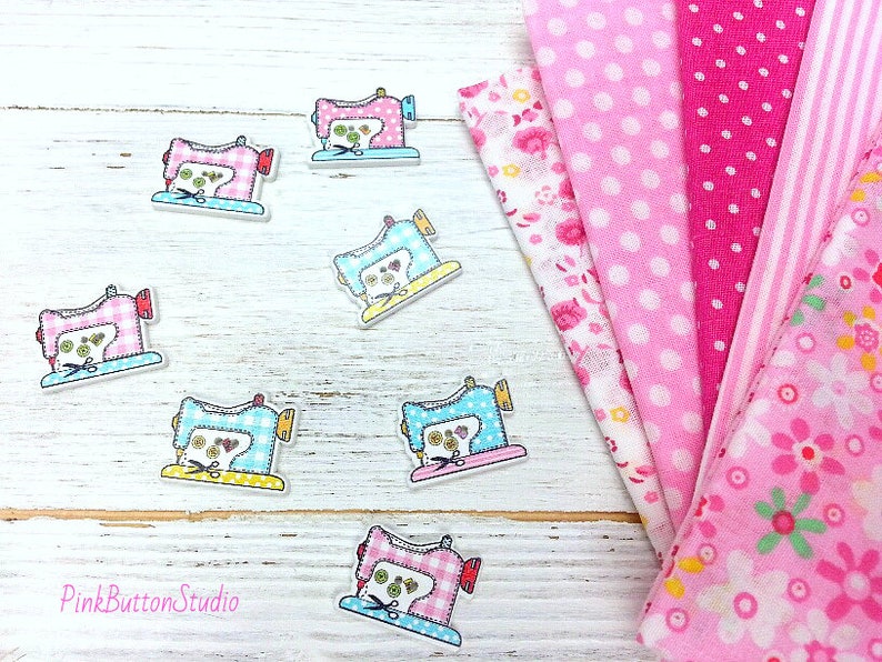 Sewing Machine Buttons Wooden Buttons Sewing Themed Two Hole Etsy UK