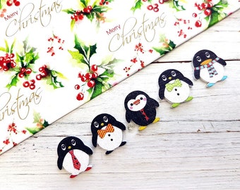 50 Pinguin-Holzknöpfe Zum Nähen & Basteln – 23x24 Mm, Gemischtes DIY-Set