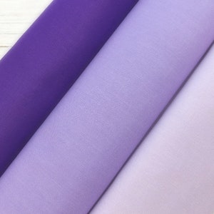 Einfarbiger Baumwollstoff 100% Baumwolle, Breite 150 cm, Top Qualität in Lila/Lavendel/Flieder, Quilting Stoff von Fat Quarter/Halber Meter/Meter