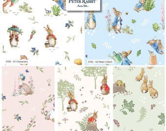 Peter Rabbit Fat Quarter Bundle, 100% Organic Cotton, Quilting Sewing Craft Material, Set of 5