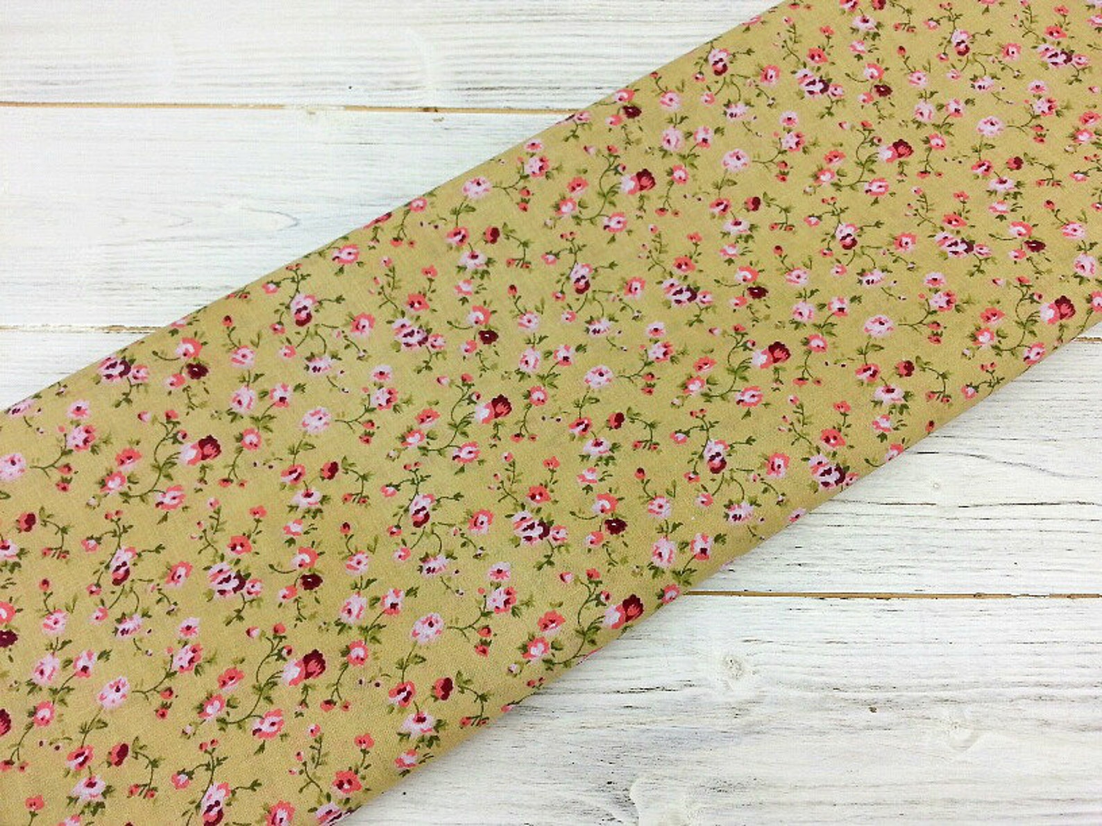 Cotton Fabric Floral Fabric Small Print Fabric Poly Cotton - Etsy