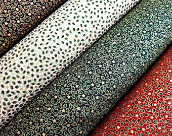 Mini hulststerren gouden kerststof, 100% katoen, quiltstof, 140 cm breed feestelijk metallic materiaal per fat Quarter/halve meter/meter