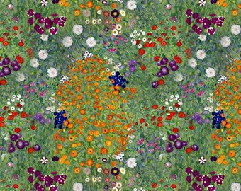 Tela de jardín de flores, 100 % algodón, para acolchado, costura y manualidades, 140 cm de ancho, con diseño floral, en cuartos de grasa, medio metro o metro.