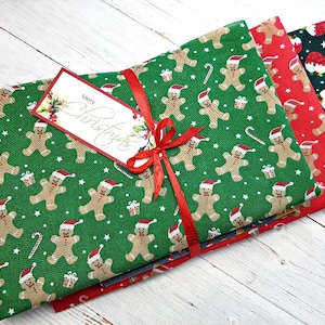 Christmas Polycotton Fabric Remnants, Festive Fabric Scrap Bag, Remnants Material Bundle, Large Remnants Bundle, Festive Scrap Fabric Bundle