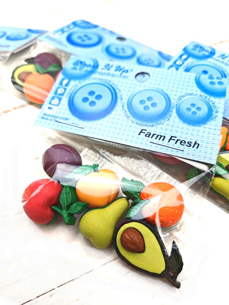 Avocado Buttons Fruit Vegetable Buttons, Dress It up Buttons, Apple Pear Plum Orange ...