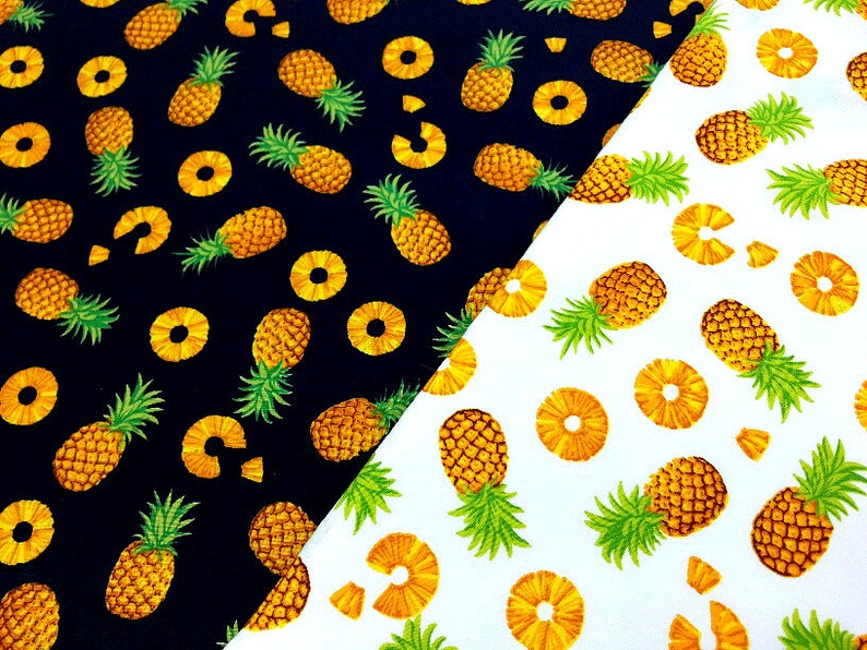 Pineapple Fabric Cotton Fabric Fruit Fabric Summer Fabric Etsy