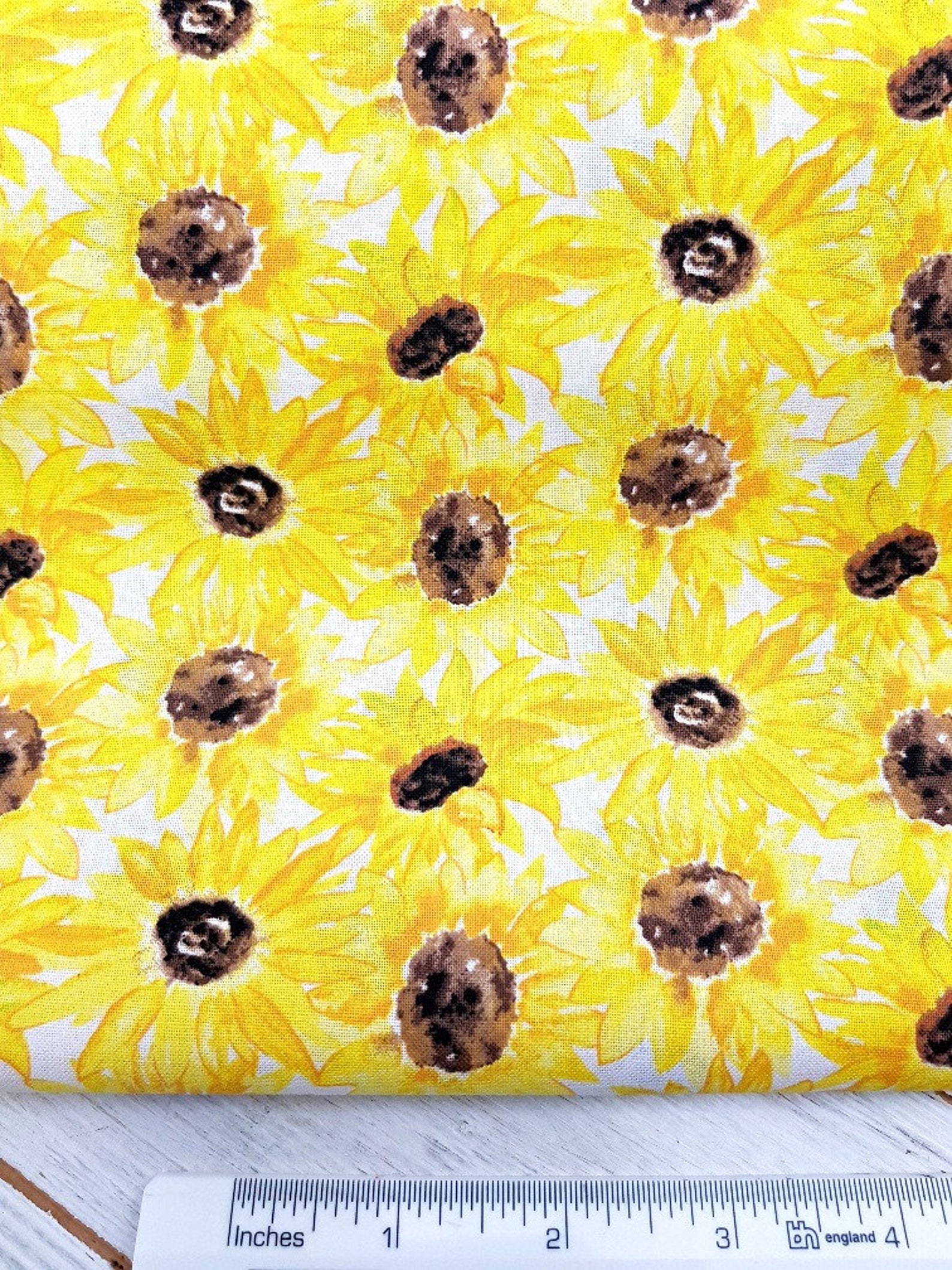 Sunflower Fabric Floral Fabric 100 Cotton Quilting Fabric Etsy