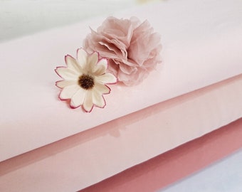 Tejido de punto jersey de algodón orgánico liso en tonos rosas, 150 cm de ancho, para camisetas, costura infantil, suave, por medio metro.