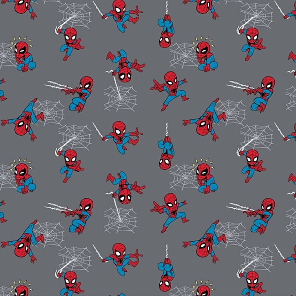 Spiderman Fabric, 100% cotton, Marvel Comics fabric, Quilting Fabric, Kids Cotton Print, Superhero Material by Fat Quarter/Half Metre/Metre