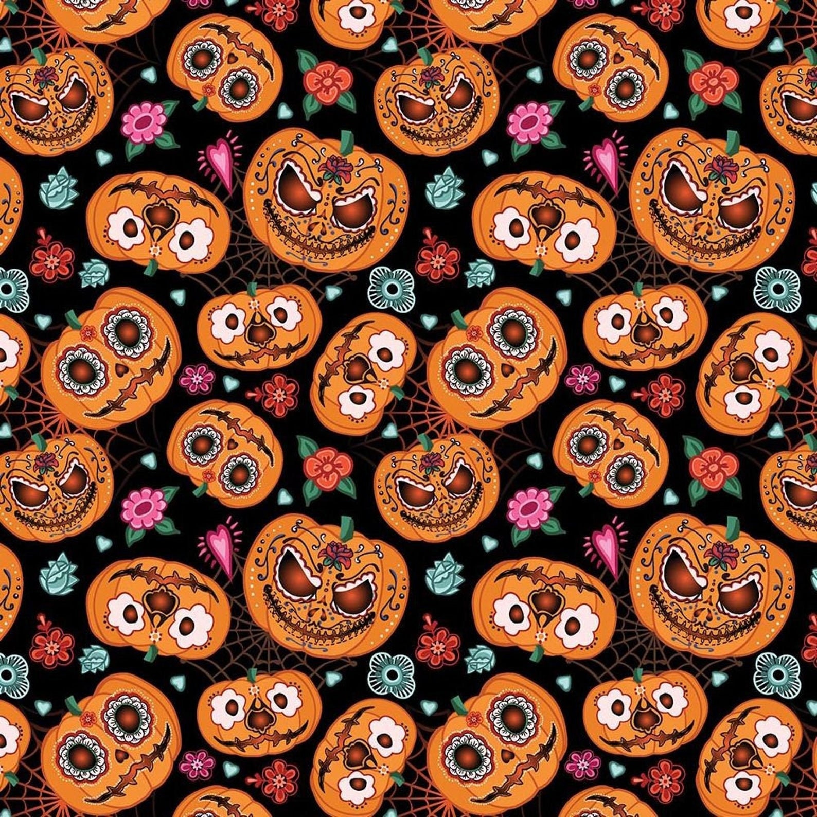 Halloween Fabric Pumpkin Fabric 100% Cotton Quilting | Etsy