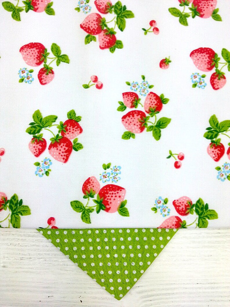Cotton Fabric Strawberry Fabric Strawberry Print Fabric Etsy