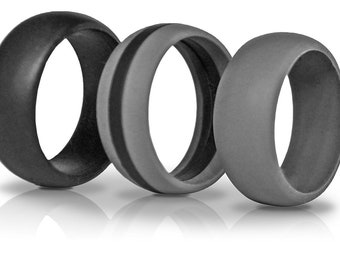 3 Silicone Wedding Rings Wedding Band for Men