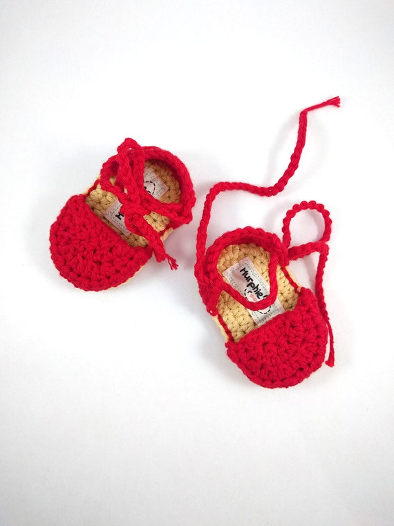 red baby sandals